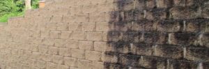 Pressure Washed block retaining wall